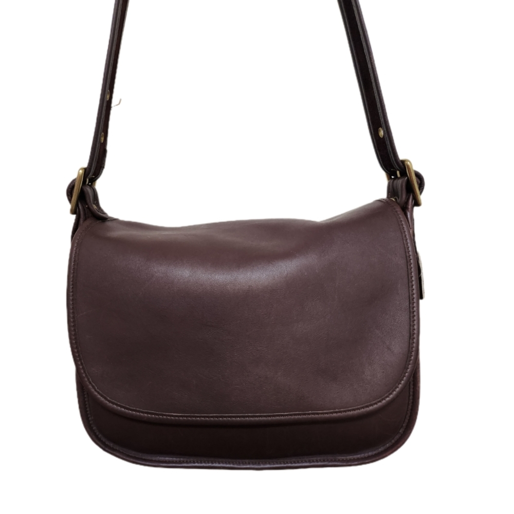 VINTAGE COACH D2J-9951 BROWN LEATHER NYC SADDLE BAG - Picture 2 of 12